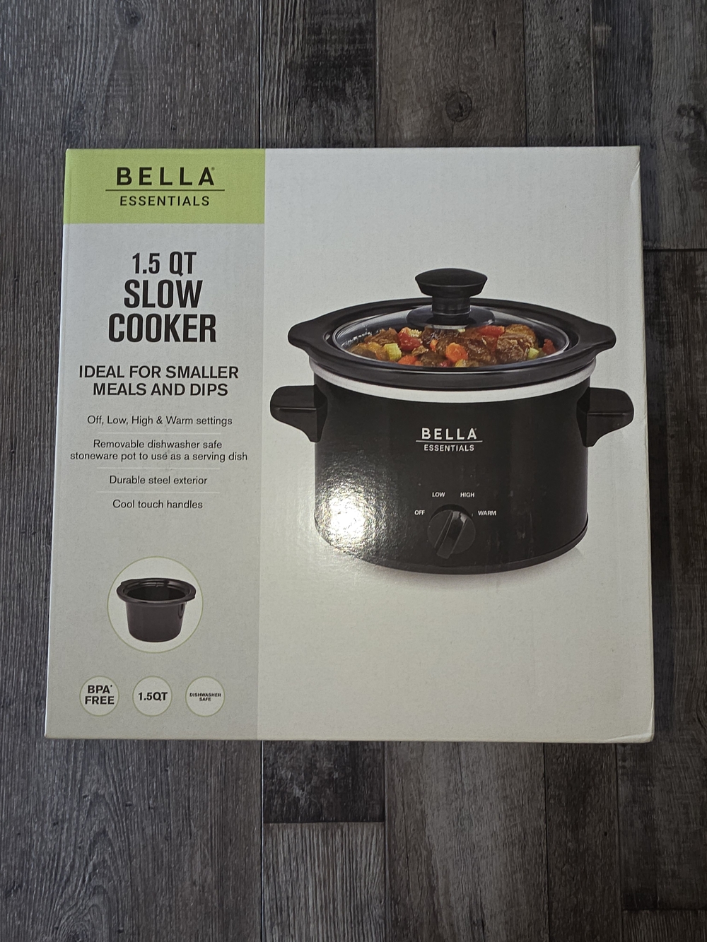 Bella Black 1.5qt Slow Cooker